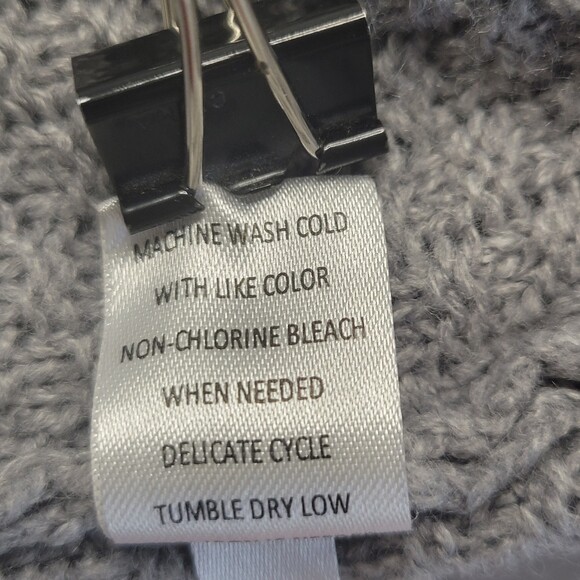 Moral Fiber gray knit open cardigan lattice detail back size medium - Picture 6 of 8